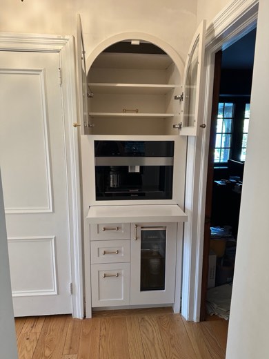 Arched built-in coffee bar